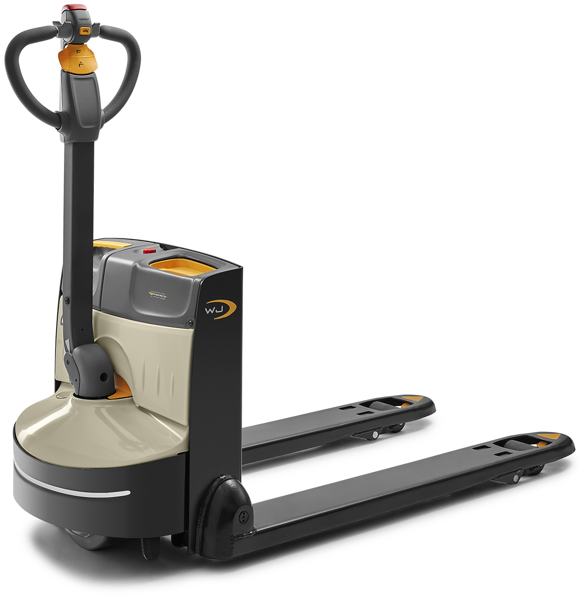 Walkie pallet truck with numbered callouts